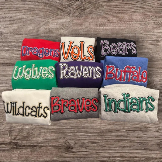 Custom Double Layer 3D Puff Embroidery Sports Crewneck Sweatshirt