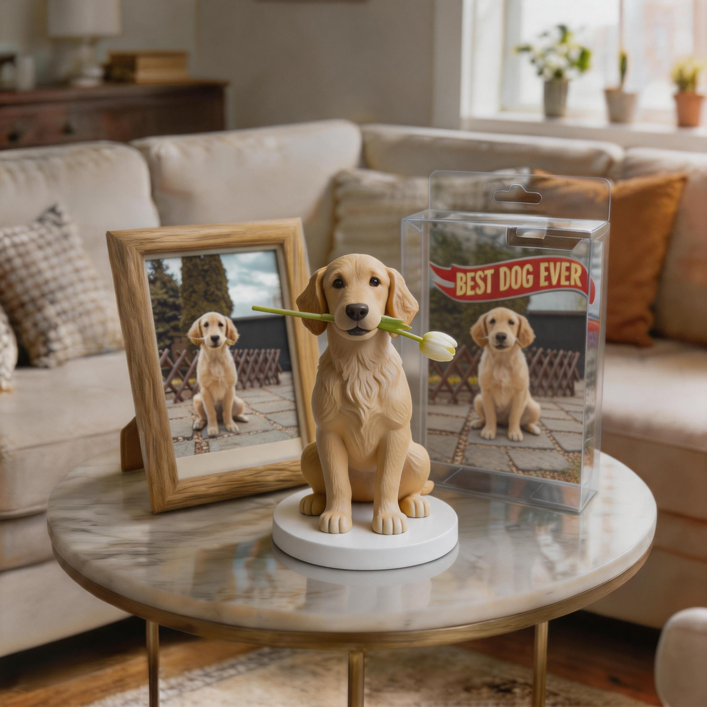 Custom Photo 3D Printed Pet Figurine Personalized Pet Memorial Keepsake