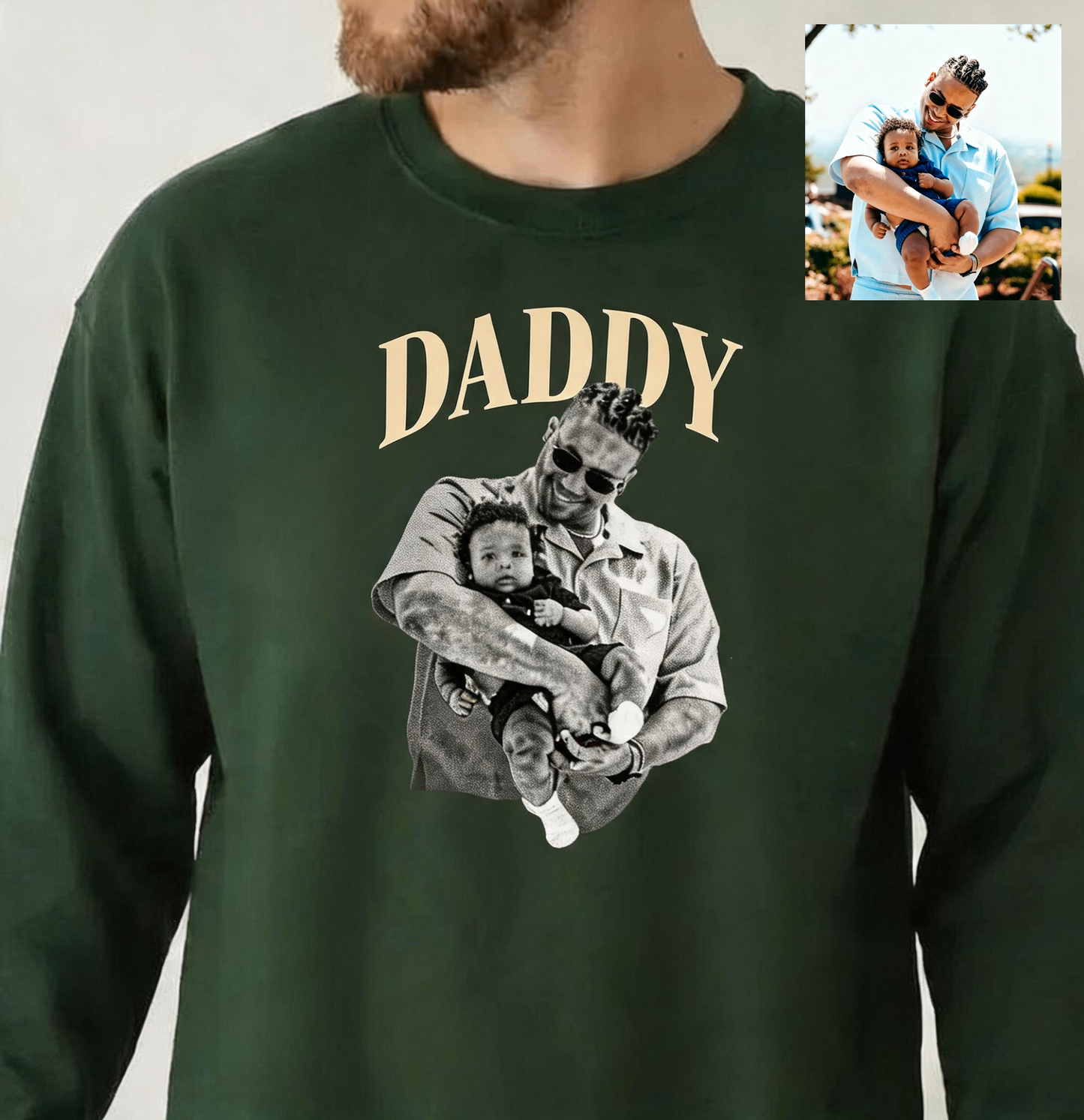 Custom Dad Photo Direct to Film Clothing Father's Day Gift