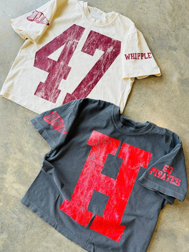 Custom #1 Fan Tee🏆Game Day Gifts Custom Initial Shirt with Number & Sleeve Print