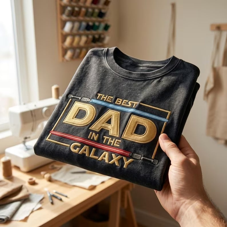 The Best Dad In The Galaxy Embroidered Sweatshirt - Star Wars Inspired Father's Day Gift
