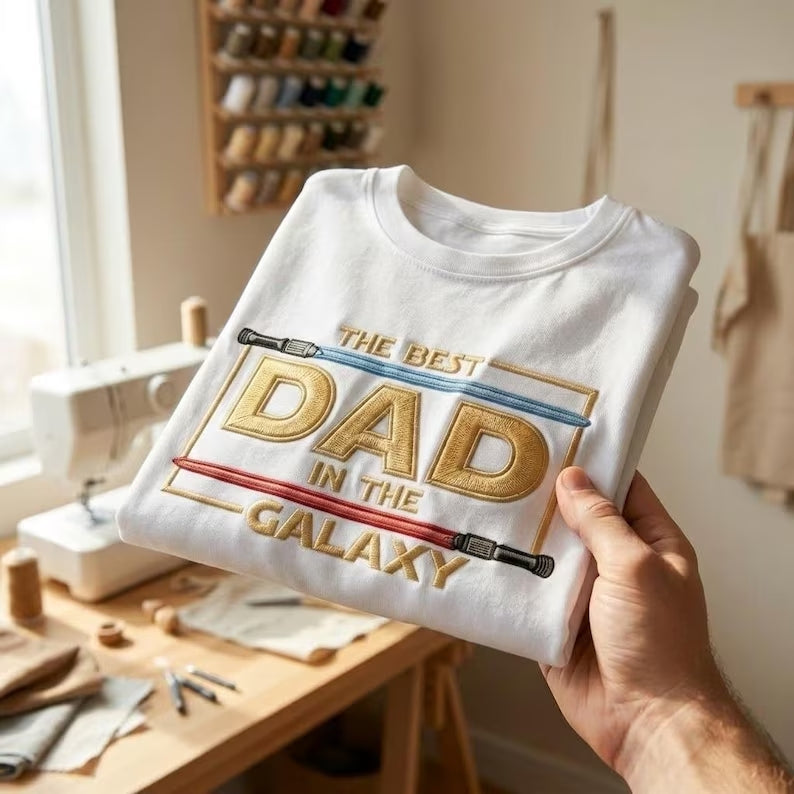 The Best Dad In The Galaxy Embroidered Sweatshirt - Star Wars Inspired Father's Day Gift