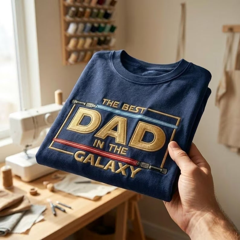 The Best Dad In The Galaxy Embroidered Sweatshirt - Star Wars Inspired Father's Day Gift