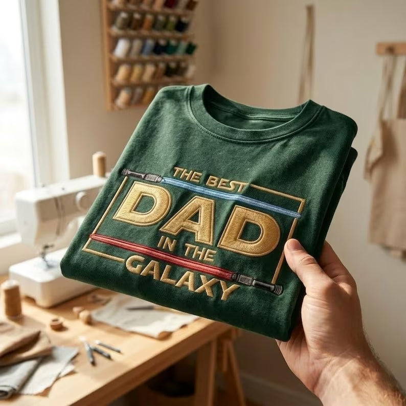The Best Dad In The Galaxy Embroidered Sweatshirt - Star Wars Inspired Father's Day Gift