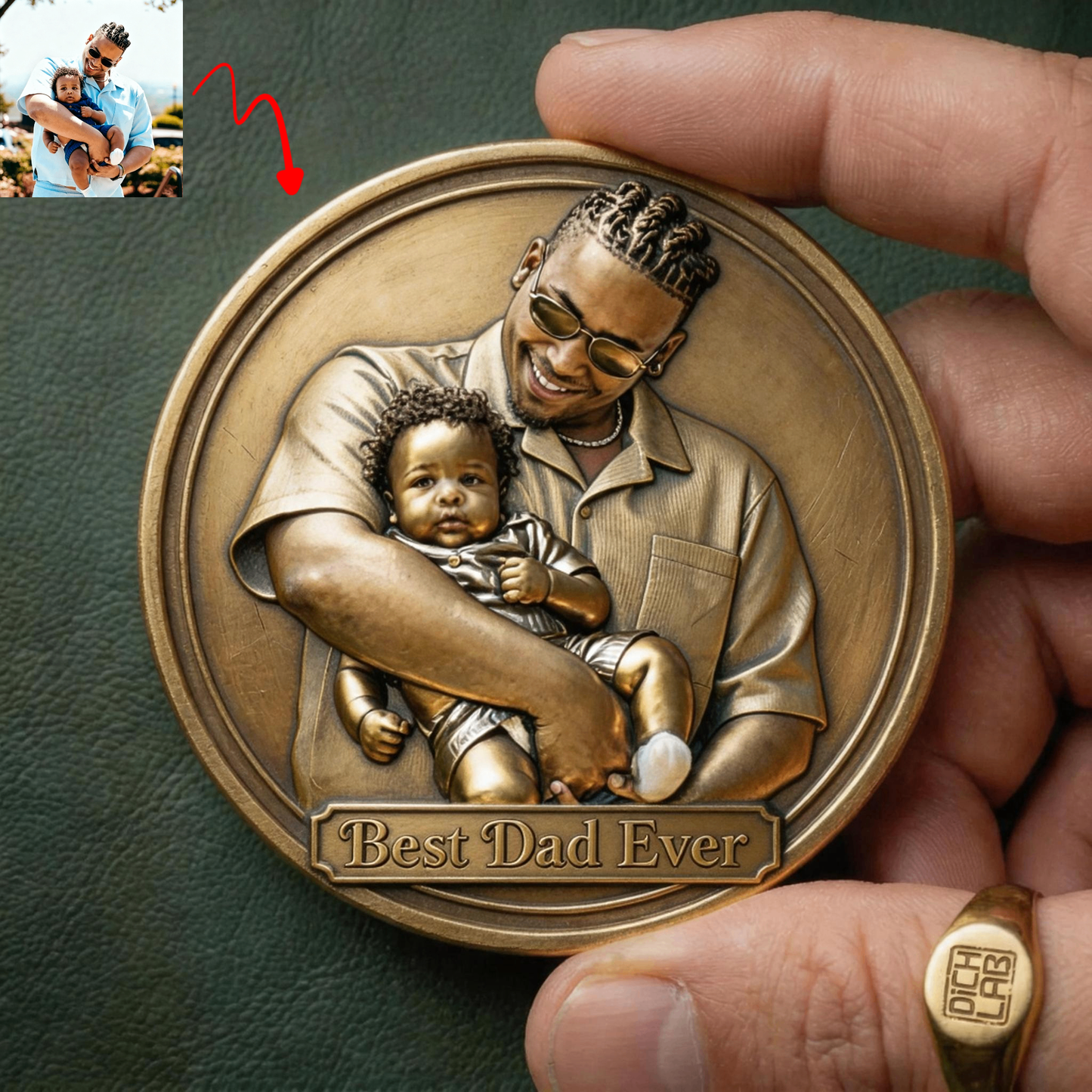 The Antique Brass Custom Desk Relief Coin