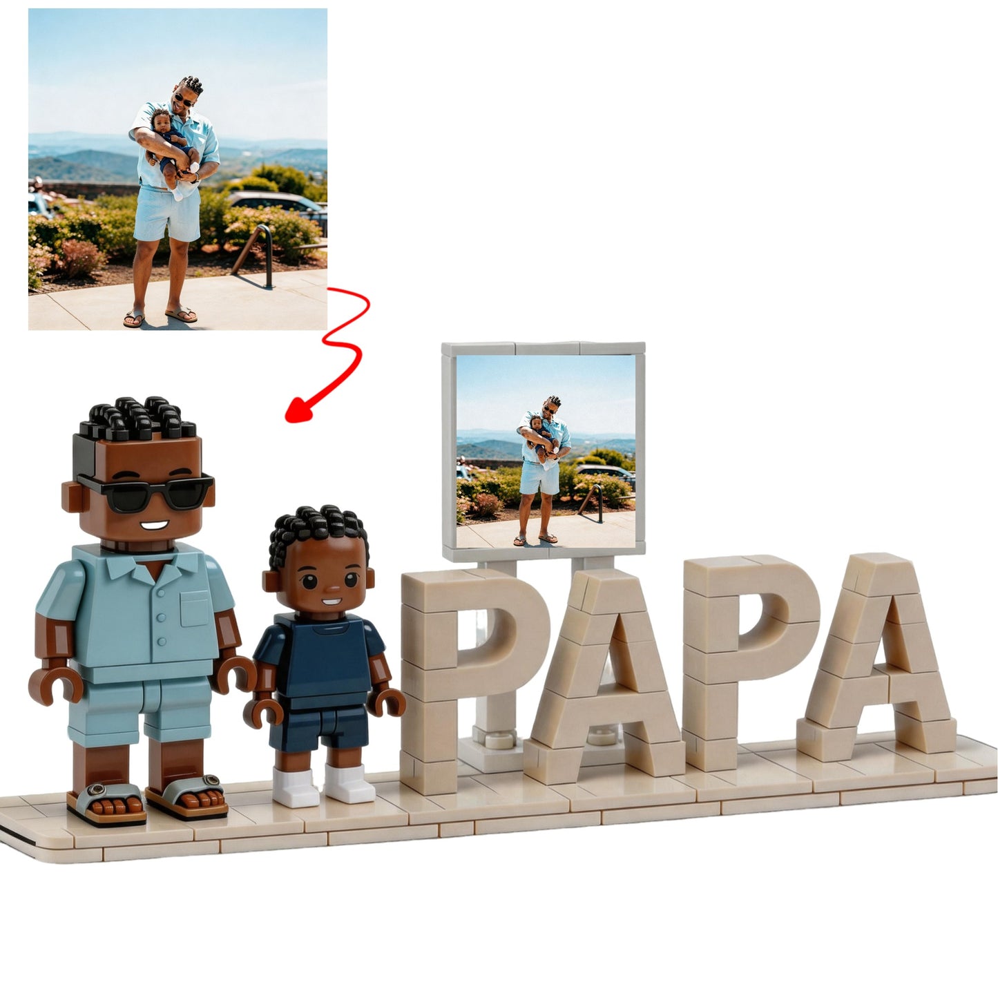 Personalized Custom Photo Figure & 3D Letter Brick Set