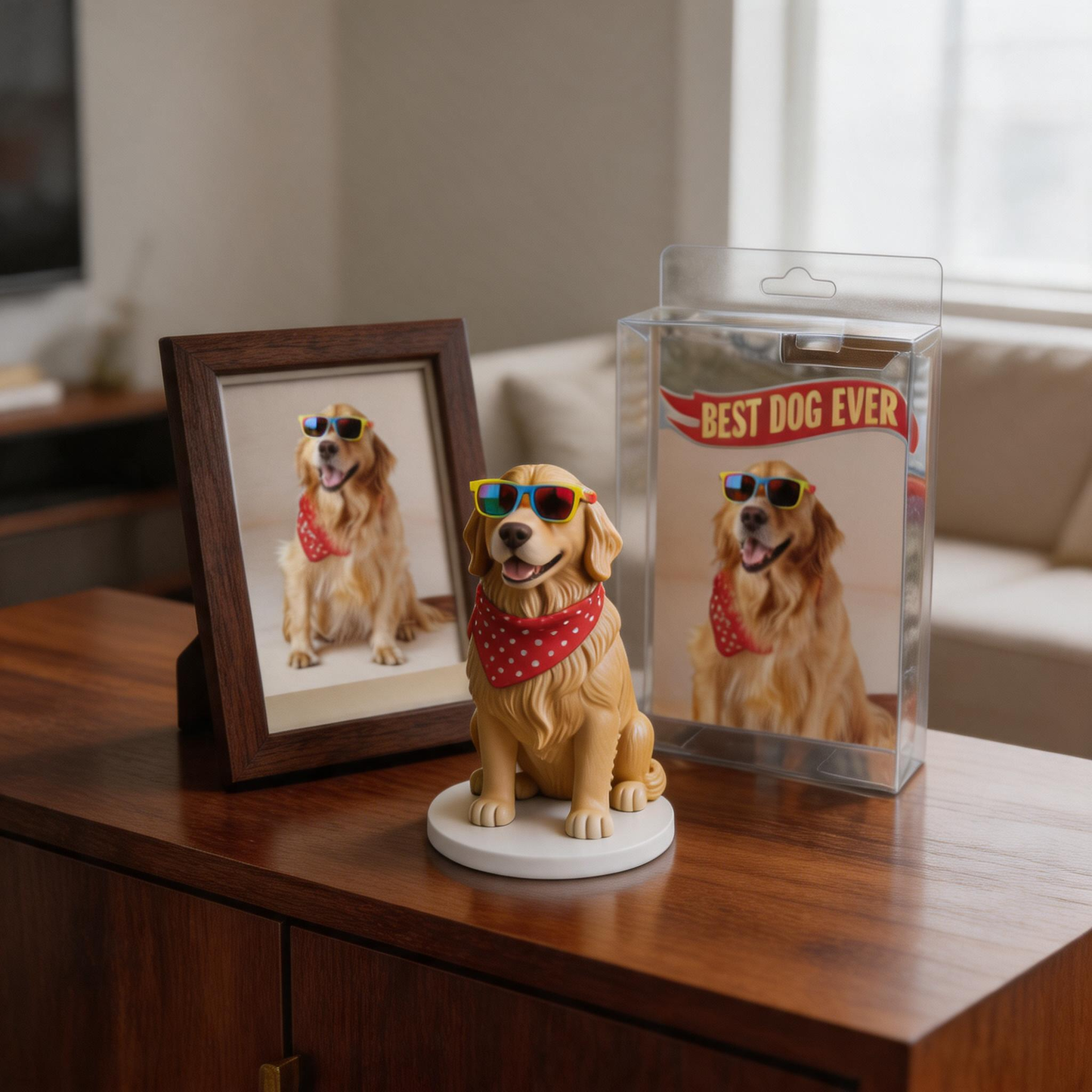 Custom Photo 3D Printed Pet Figurine Personalized Pet Memorial Keepsake