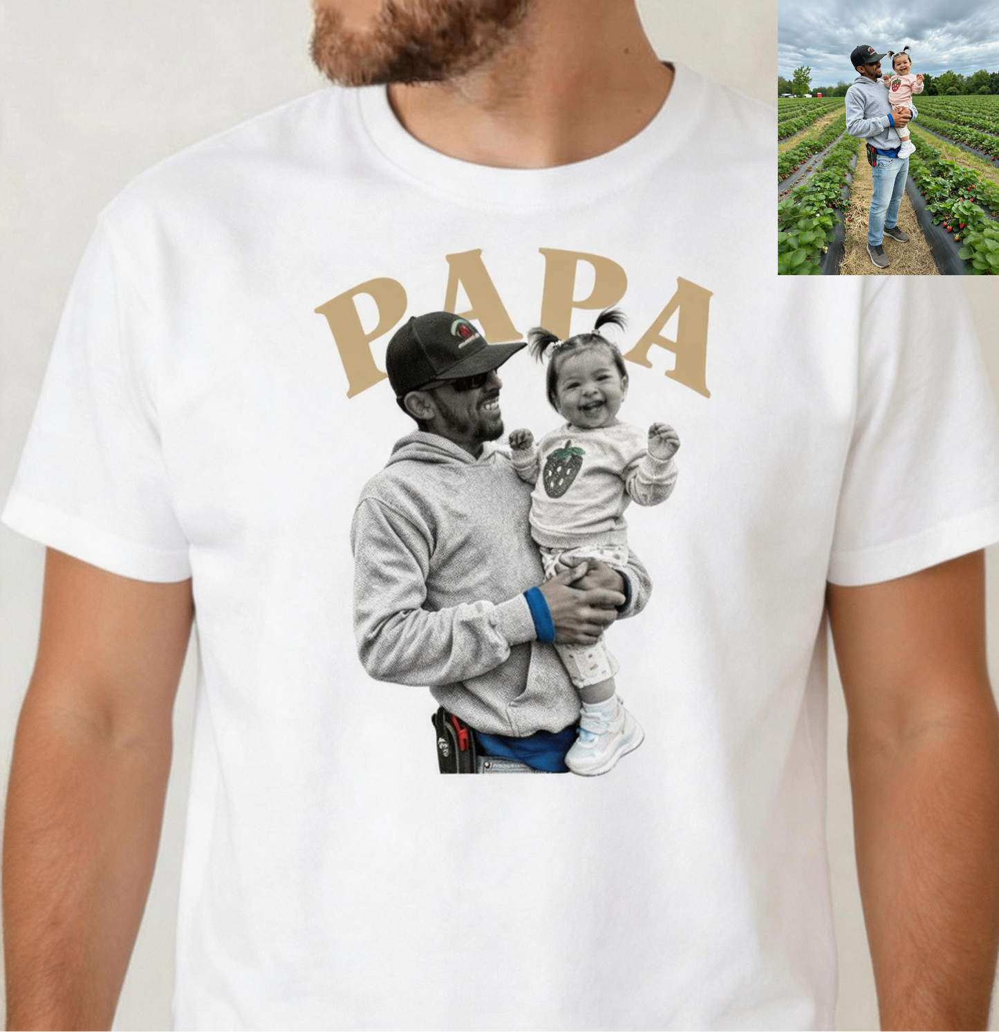 Custom Dad Photo Direct to Film Clothing Father's Day Gift