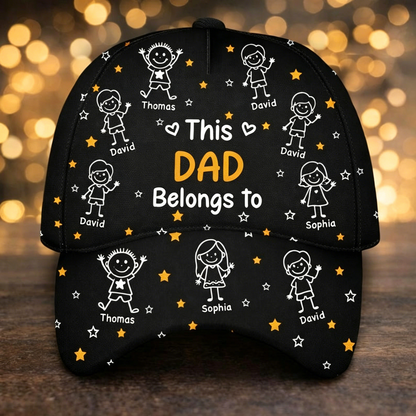 Customizable Stick Figure Grandpa Hat With Kids Names This Grandpa Belongs To Personalized Father’s Day Gift