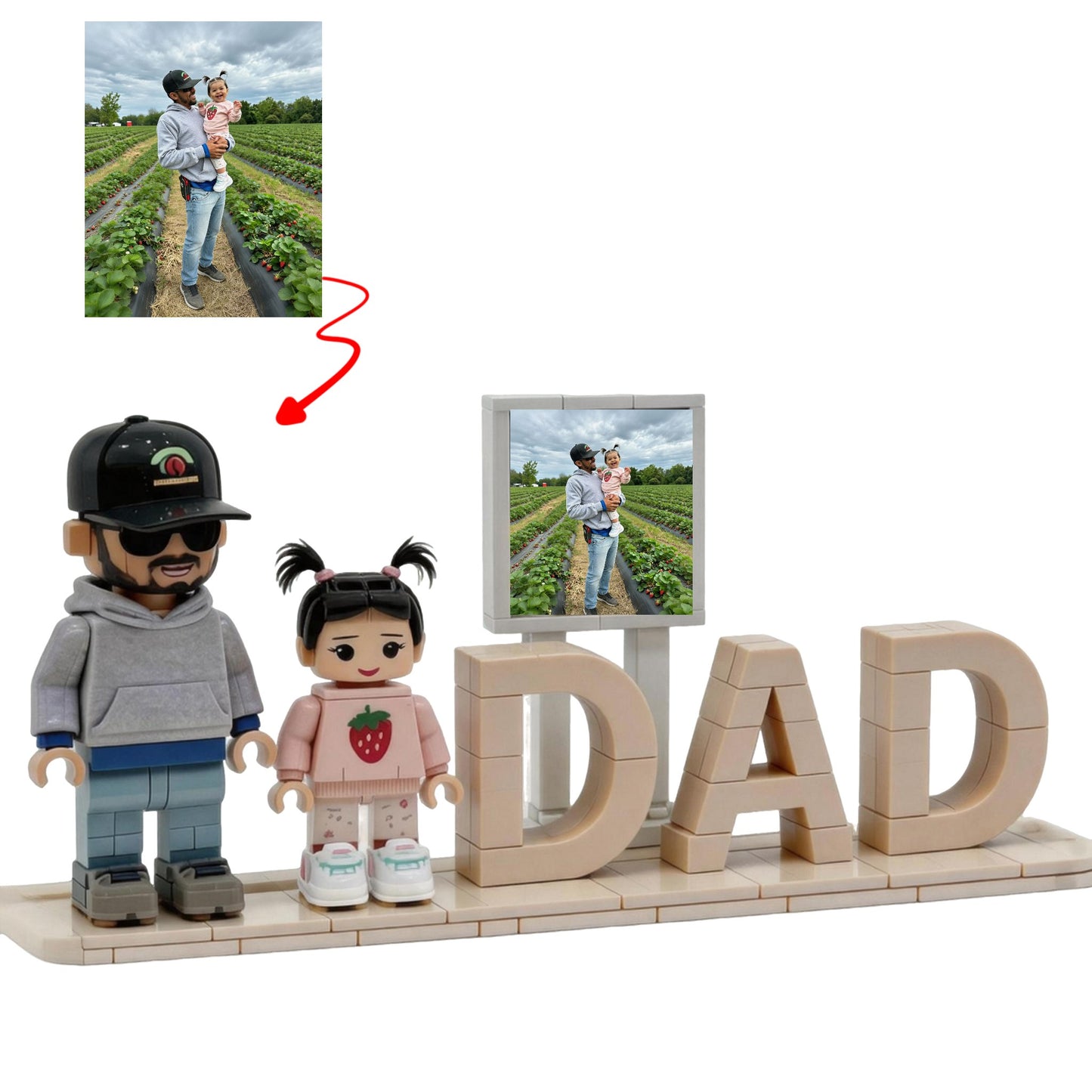 Personalized Custom Photo Figure & 3D Letter Brick Set