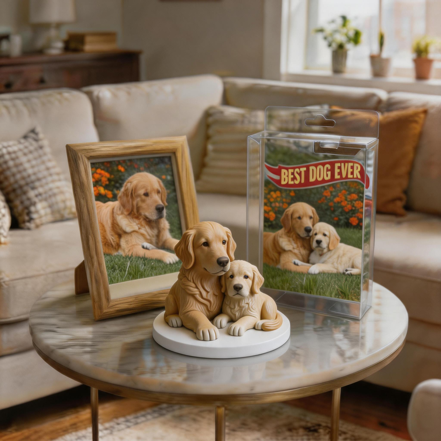Custom Photo 3D Printed Pet Figurine Personalized Pet Memorial Keepsake