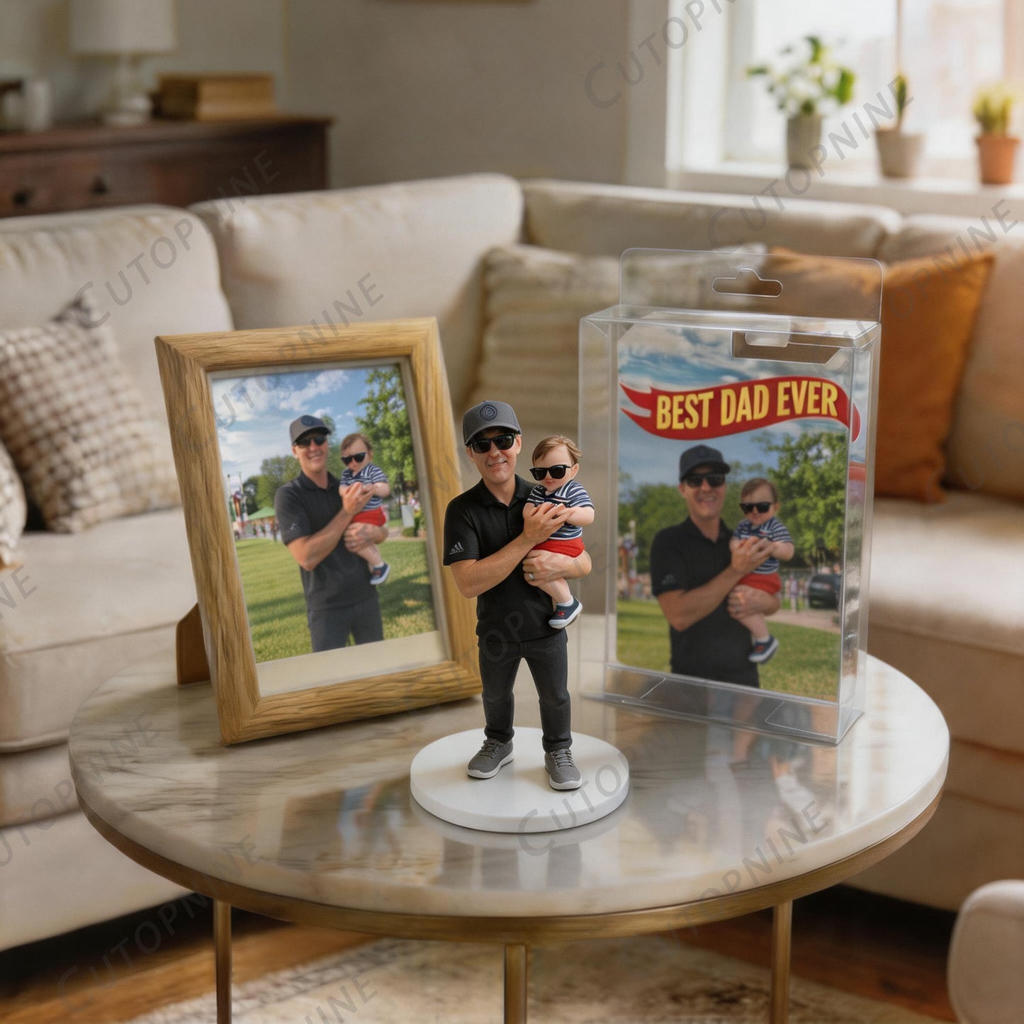 Custom Photo 3D Color Printing Figurine Best Dad Ever Keepsake
