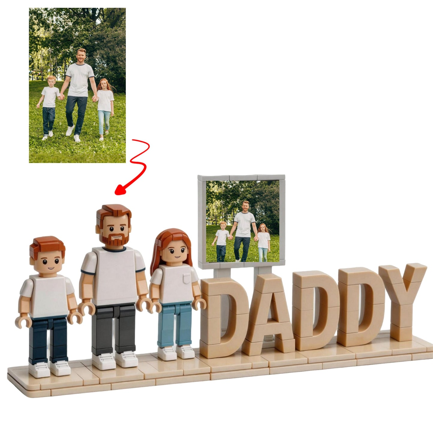 Personalized Custom Photo Figure & 3D Letter Brick Set