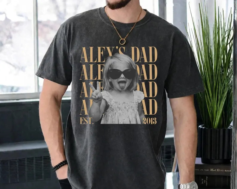 Custom 90s Vintage Photo Dad Shirt - "Best Dad Ever" Retro Personalized Tee