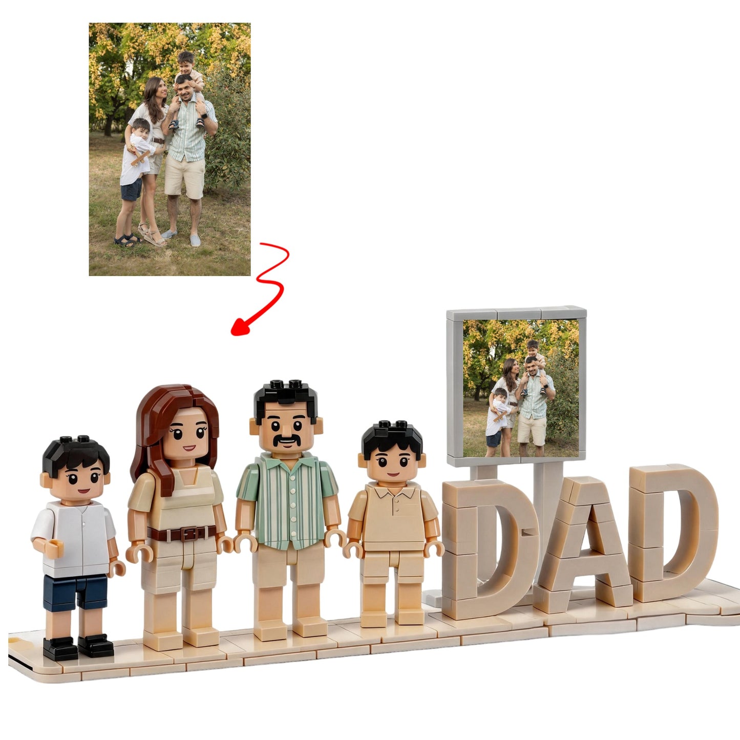 Personalized Custom Photo Figure & 3D Letter Brick Set
