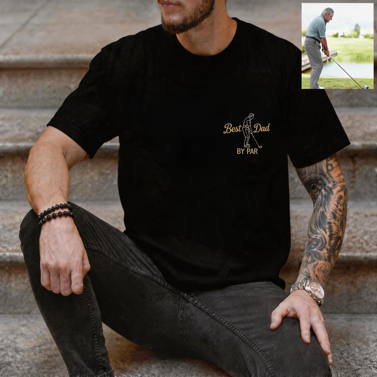 Best Dad By Par – Personalized Embroidered Golf Tee