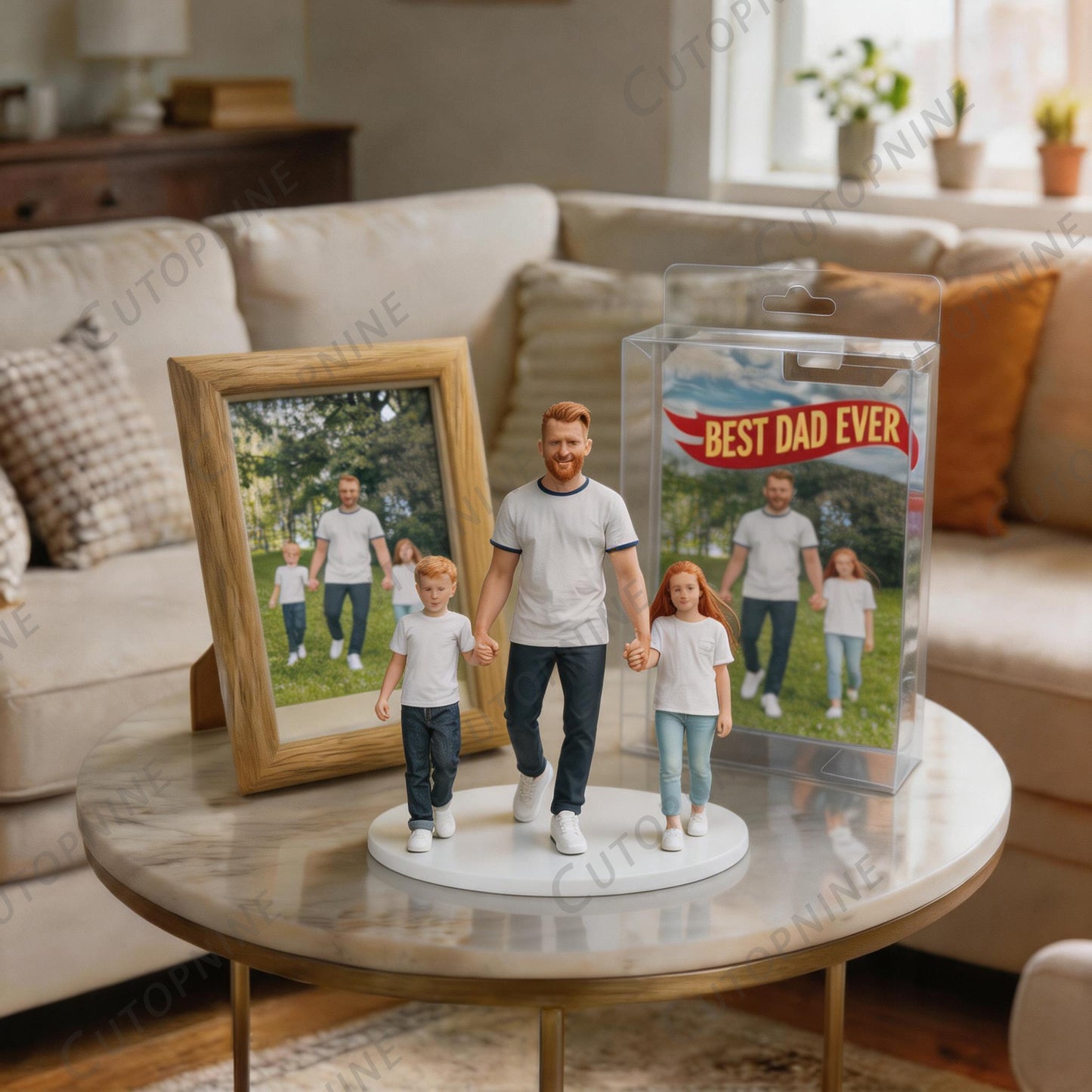 Custom Photo 3D Color Printing Figurine Best Dad Ever Keepsake
