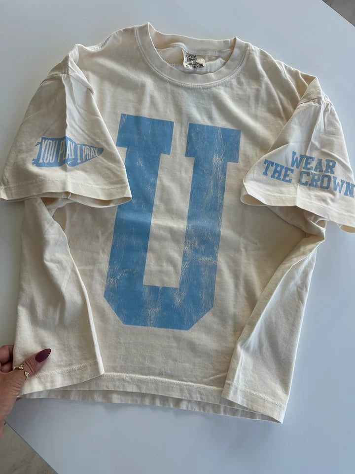 Custom #1 Fan Tee🏆Game Day Gifts Custom Initial Shirt with Number & Sleeve Print