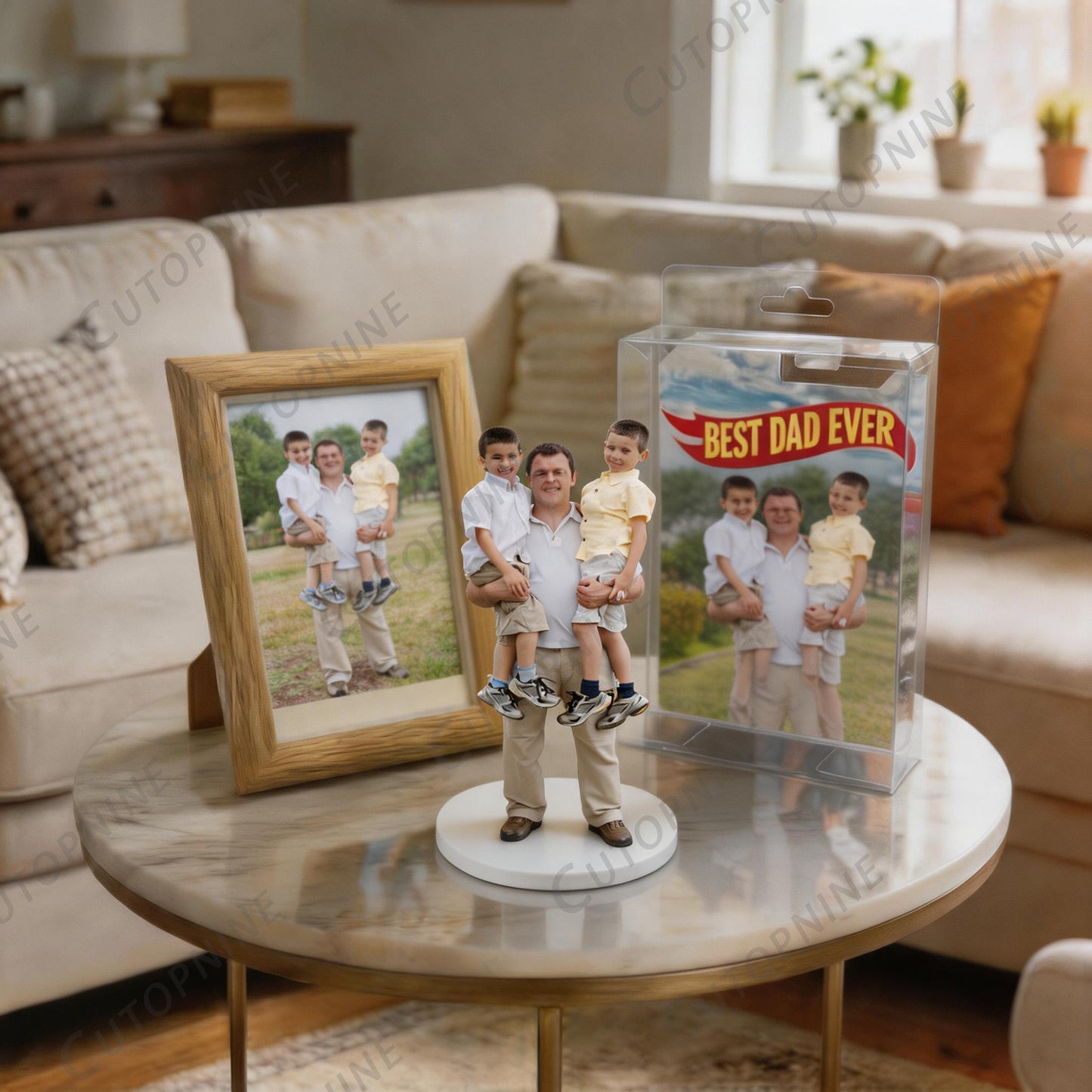 Custom Photo 3D Color Printing Figurine Best Dad Ever Keepsake