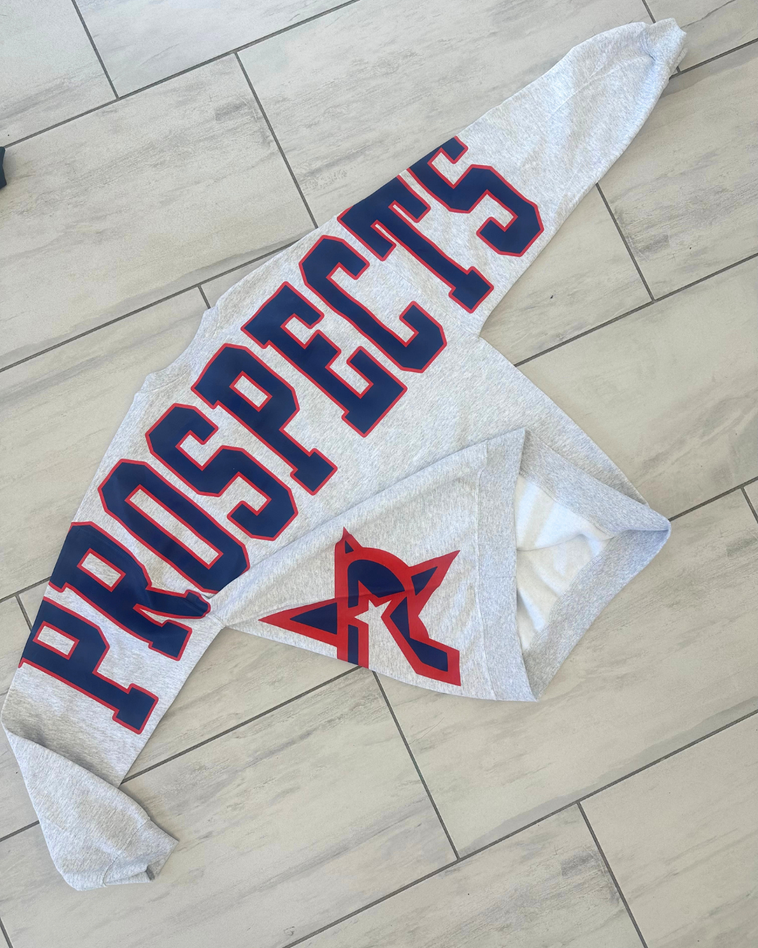 Custom Back Print Varsity Crewneck Sweatshirt, Personalized Team Name Mascot Game Day Spirit Pullover