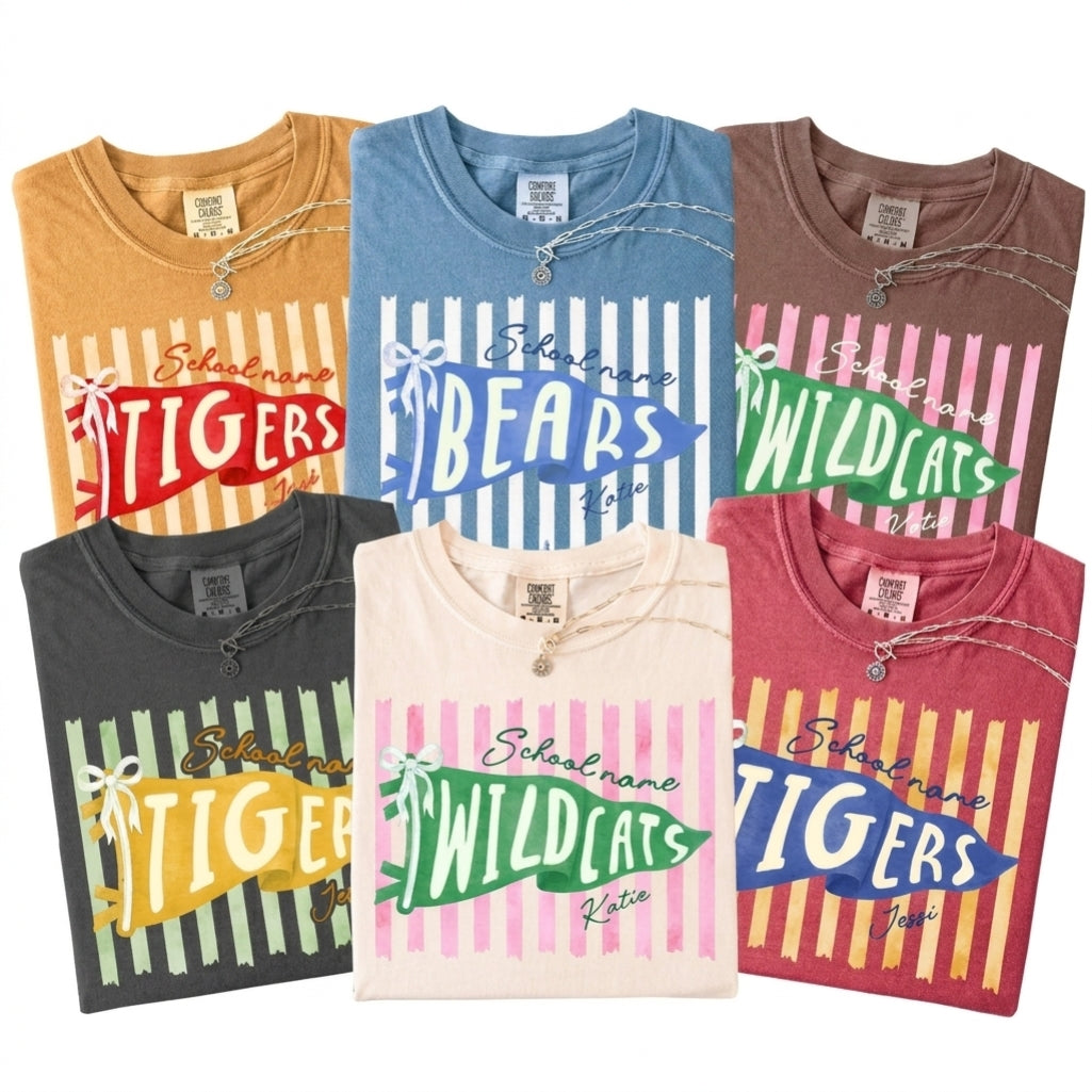 Custom Preppy Mascot Pennant Shirt