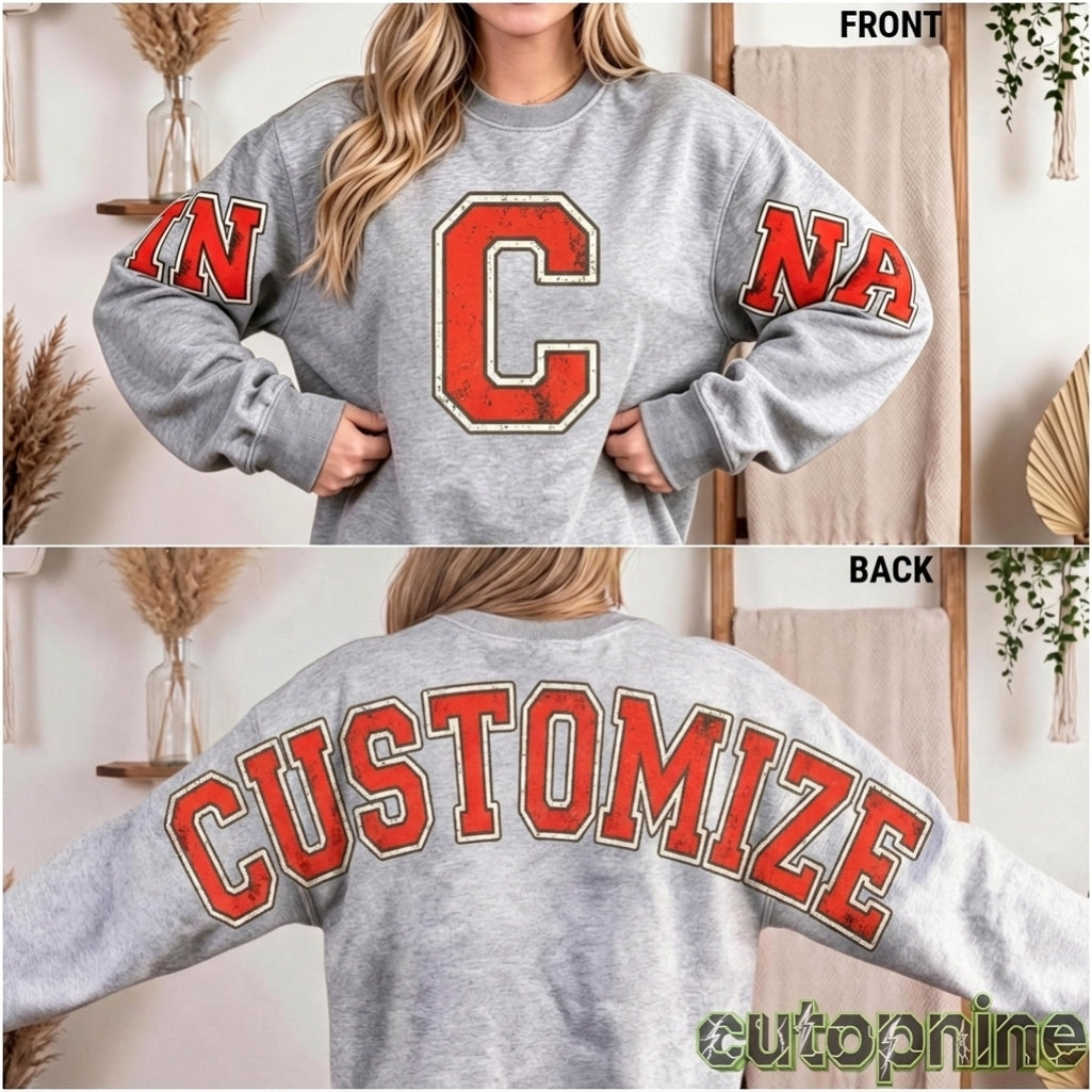 The Custom Front & Back Retro Collegiate Crewneck