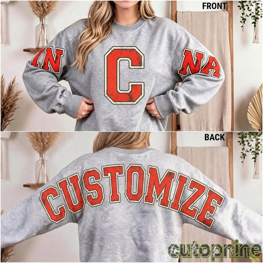 The Custom Front & Back Retro Collegiate Crewneck