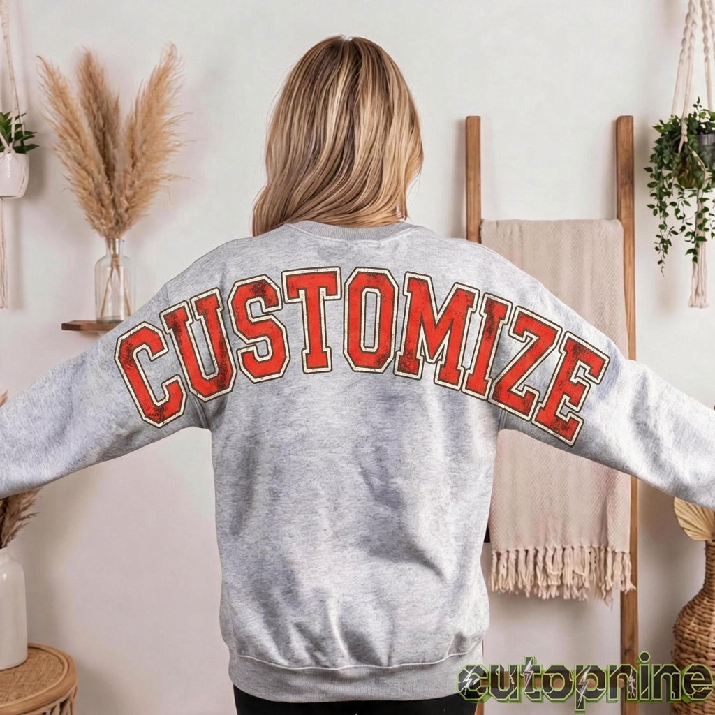 The Custom Front & Back Retro Collegiate Crewneck