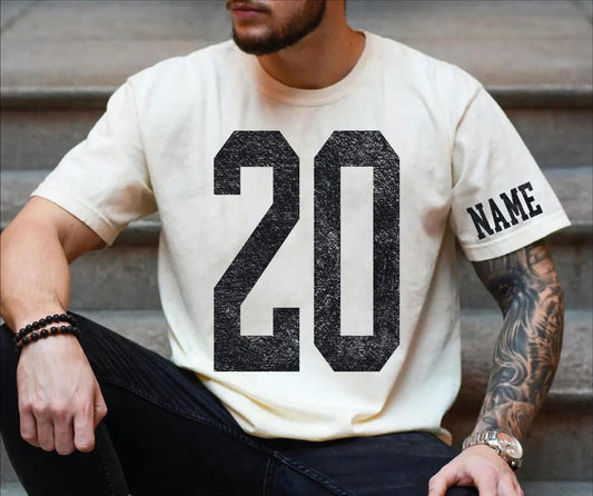Custom Vintage Number Sleeve Name Apparel