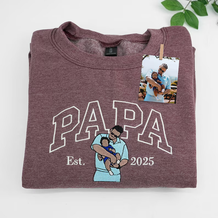 Custom Dad Photo Embroidered Clothing Father's Day Gift