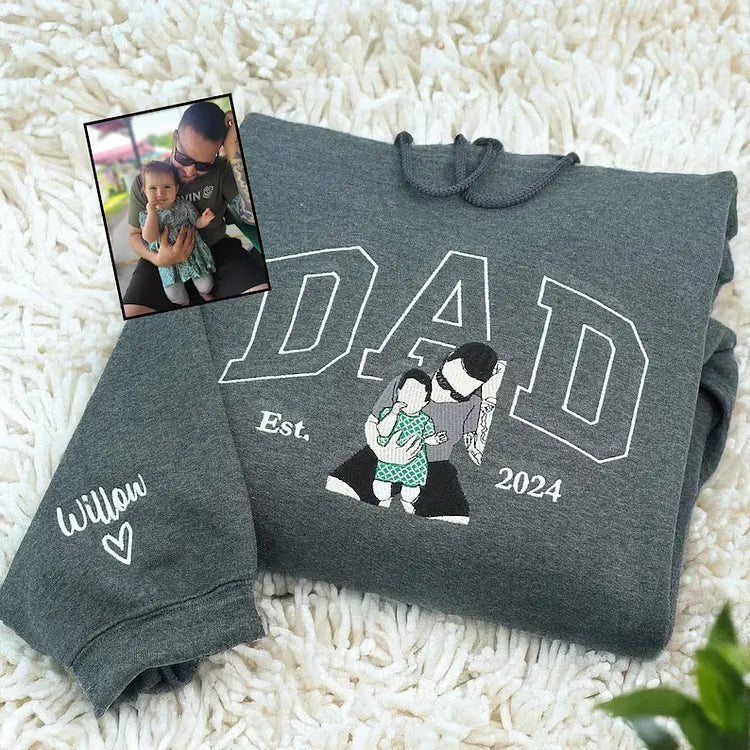 Custom Dad Photo Embroidered Clothing Father's Day Gift