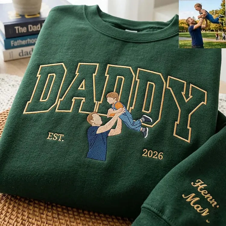 Custom Dad Photo Embroidered Clothing Father's Day Gift