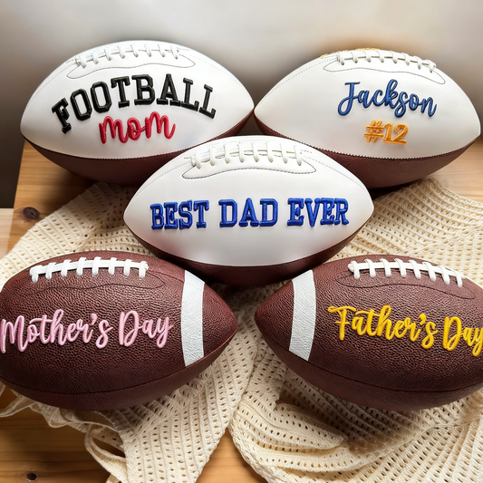 Customizable Embroidered Football, Unique Gift for Dad Mom Coach Sports Fans