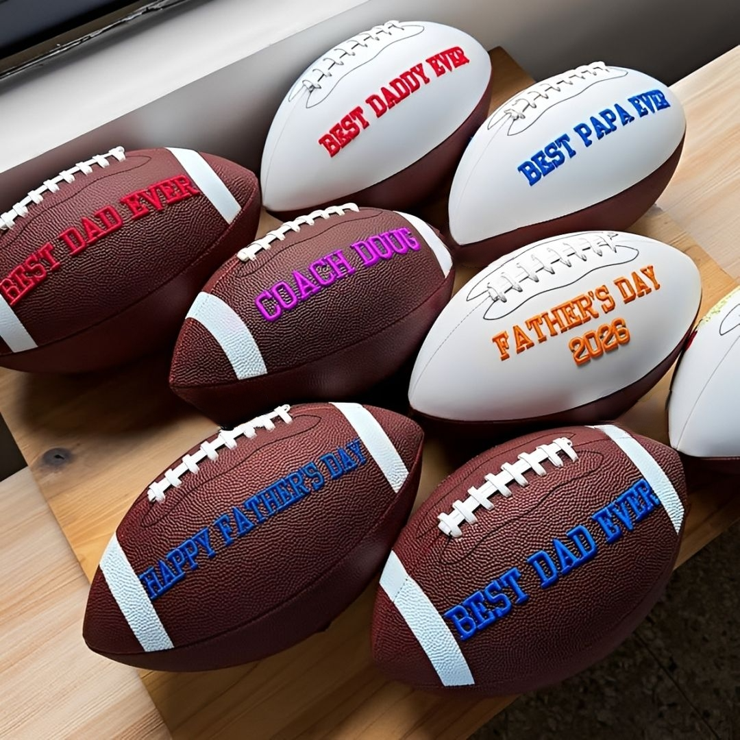 Customizable Embroidered Football, Unique Gift for Dad Mom Coach Sports Fans