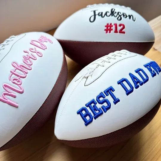 Customizable Embroidered Football, Unique Gift for Dad Mom Coach Sports Fans