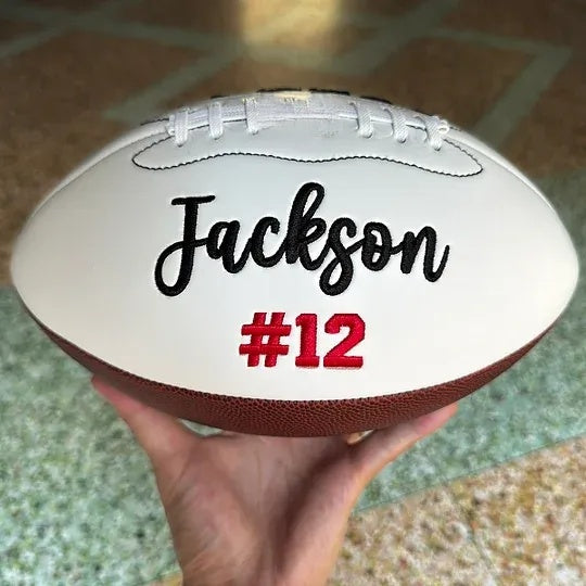 Customizable Embroidered Football, Unique Gift for Dad Mom Coach Sports Fans