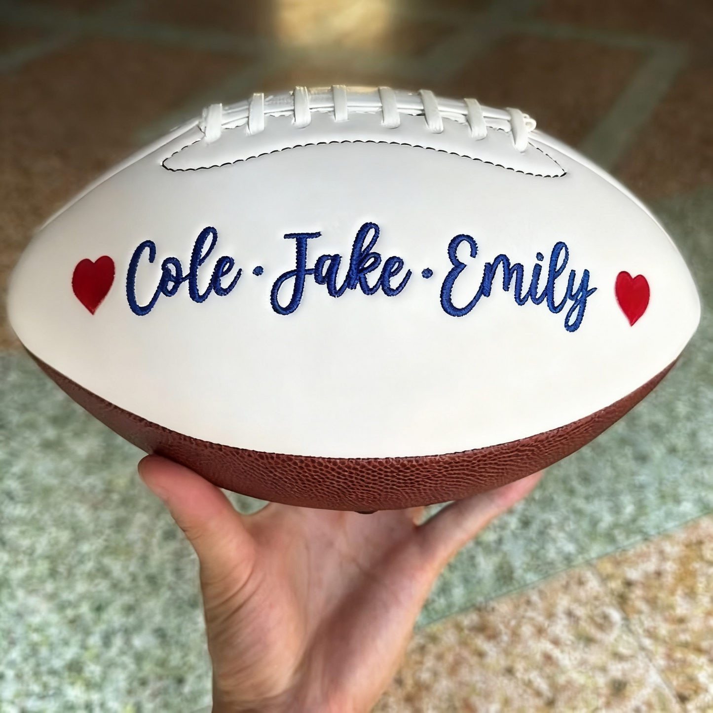 Customizable Embroidered Football, Unique Gift for Dad Mom Coach Sports Fans