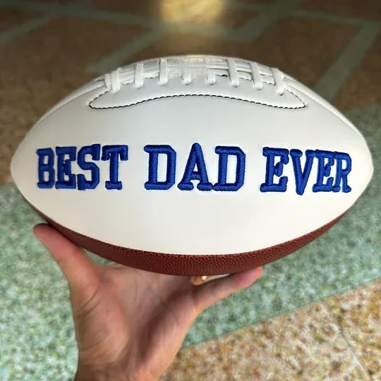 Customizable Embroidered Football, Unique Gift for Dad Mom Coach Sports Fans
