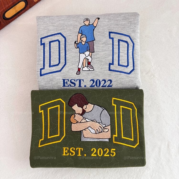 Custom Embroidered Photo Sweatshirt, Personalized Family Portrait Hoodie, Unique Keepsake Gift