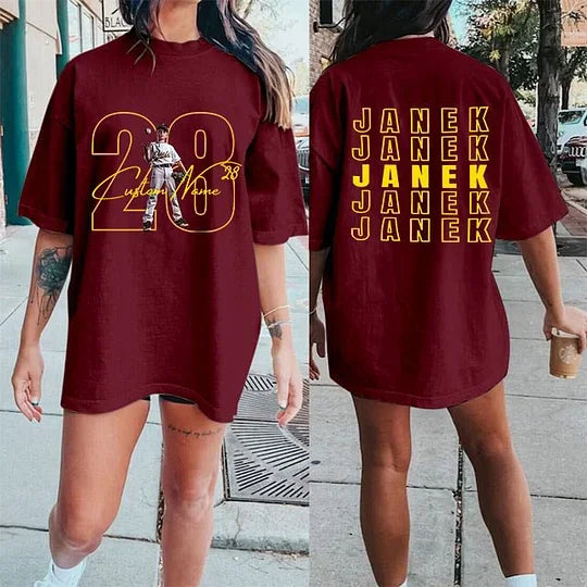 Personalized Photo Jersey Number Sweatshirt | Custom Repeated Back Name Baseball Crewneck