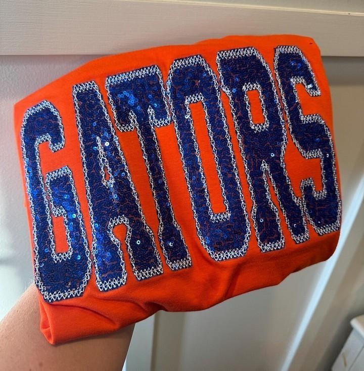 Personalized Sequin Applique Mascot Team Name Sweatshirt for Sports Moms | Game Day Gift