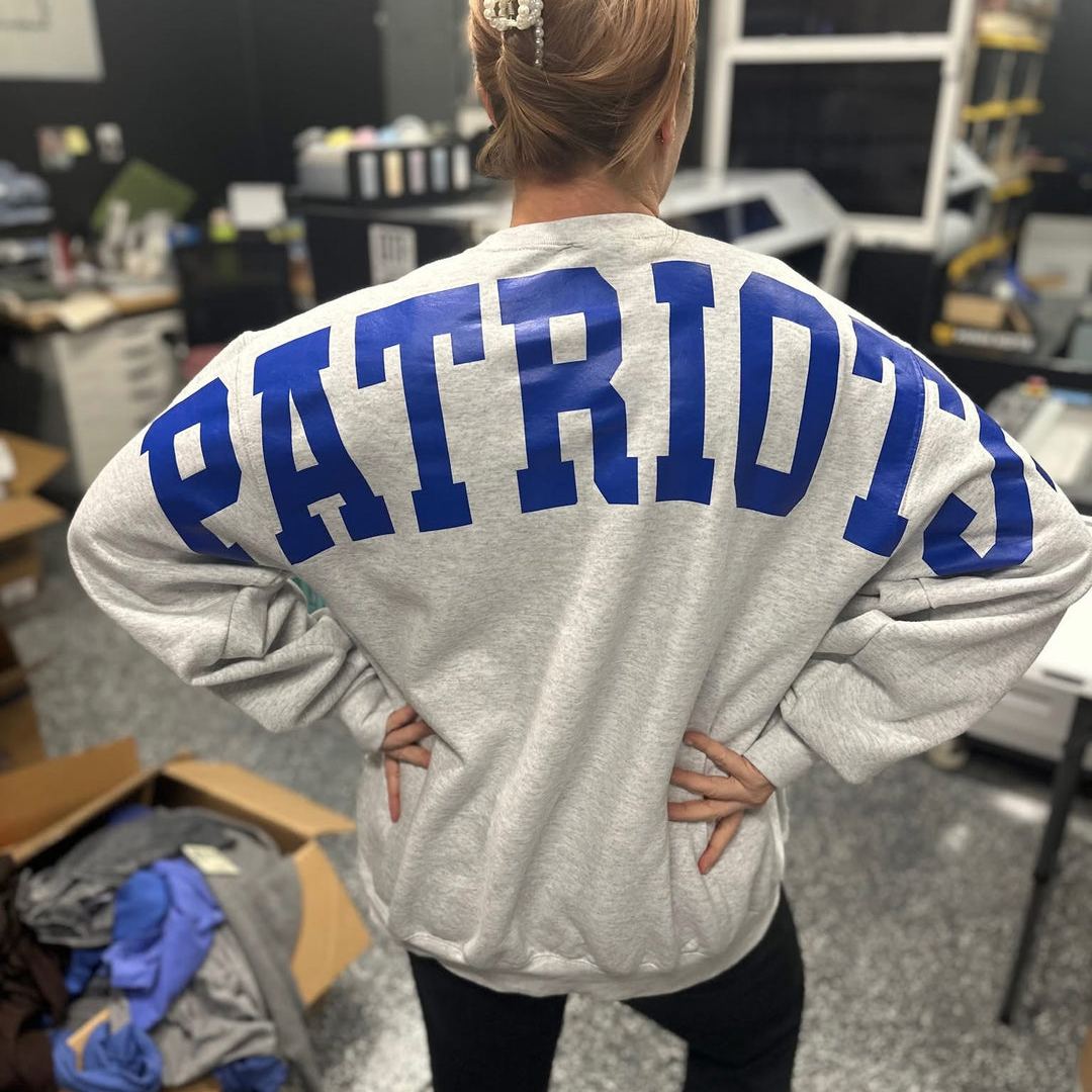 Custom Back Print Sports Sweatshirt | Personalized Game Day Crewneck