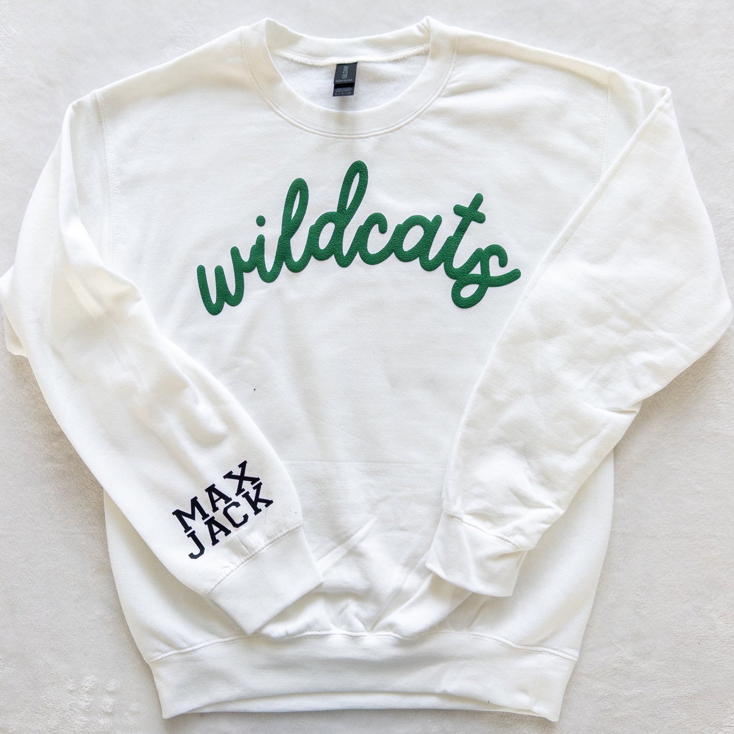 Personalized Custom Sports Puff Foam Print Crewneck Sweatshirt