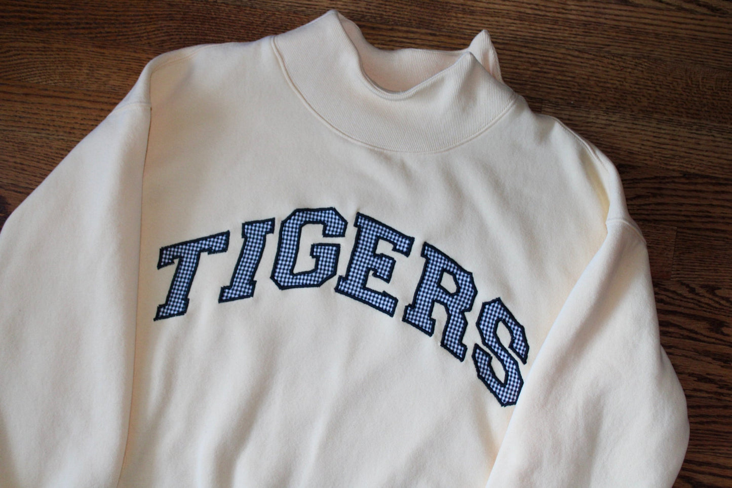 Personalized Pattern Patch College Letter Crewneck Mockneck Hoodie Sweatshirt