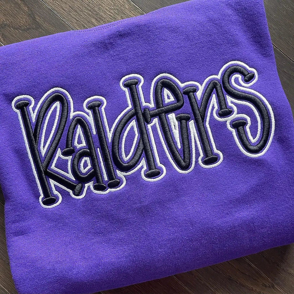 Custom Double Layer 3D Puff Embroidery Sports Crewneck Sweatshirt