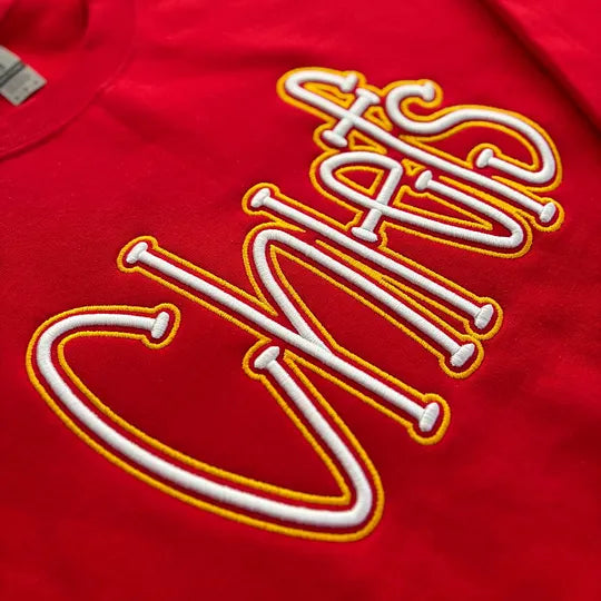 Custom Double Layer 3D Puff Embroidery Sports Crewneck Sweatshirt