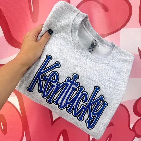 Custom Double Layer 3D Puff Embroidery Sports Crewneck Sweatshirt
