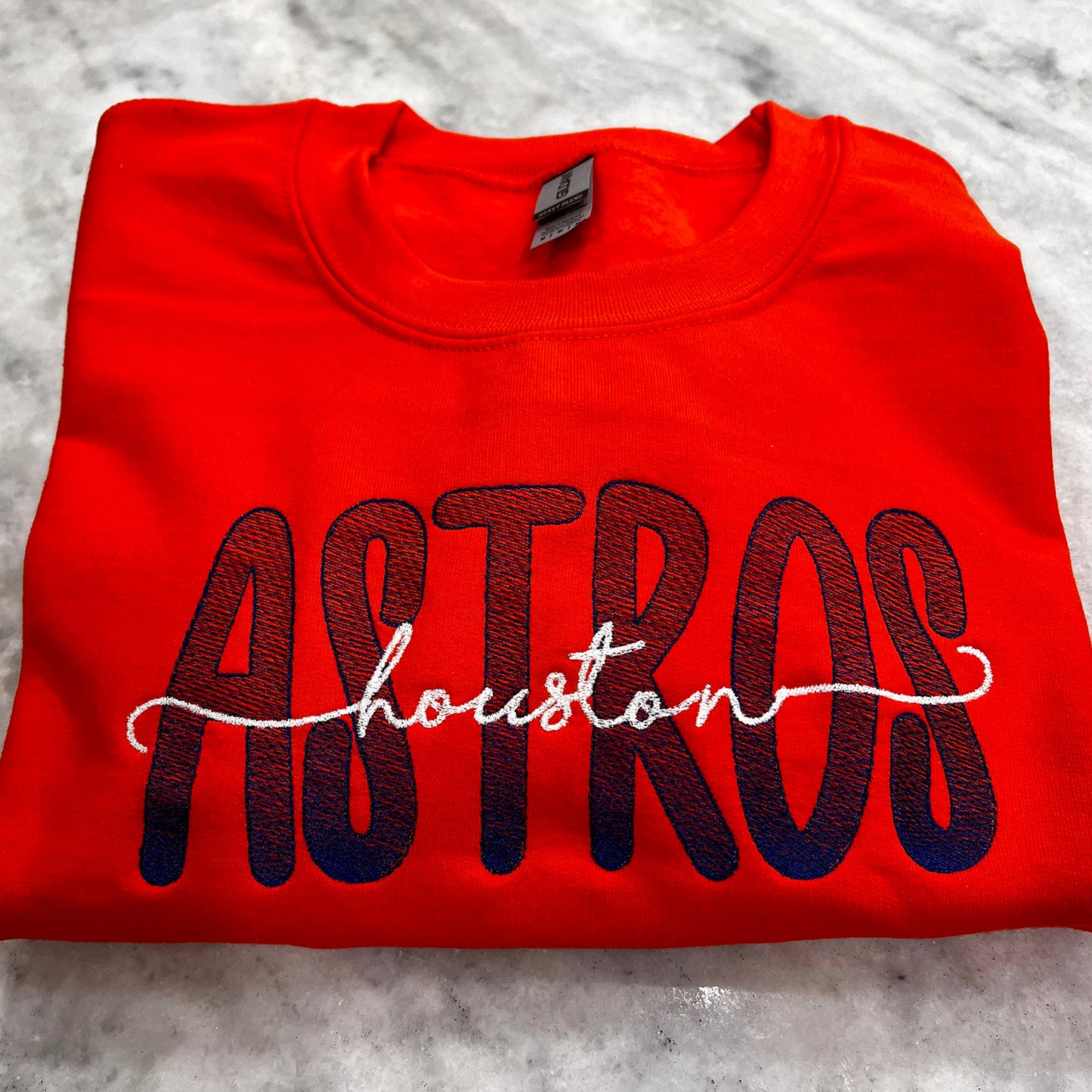 Personalized Two-Layer Script Gradient Embroidery Sports Crewneck For Game Day