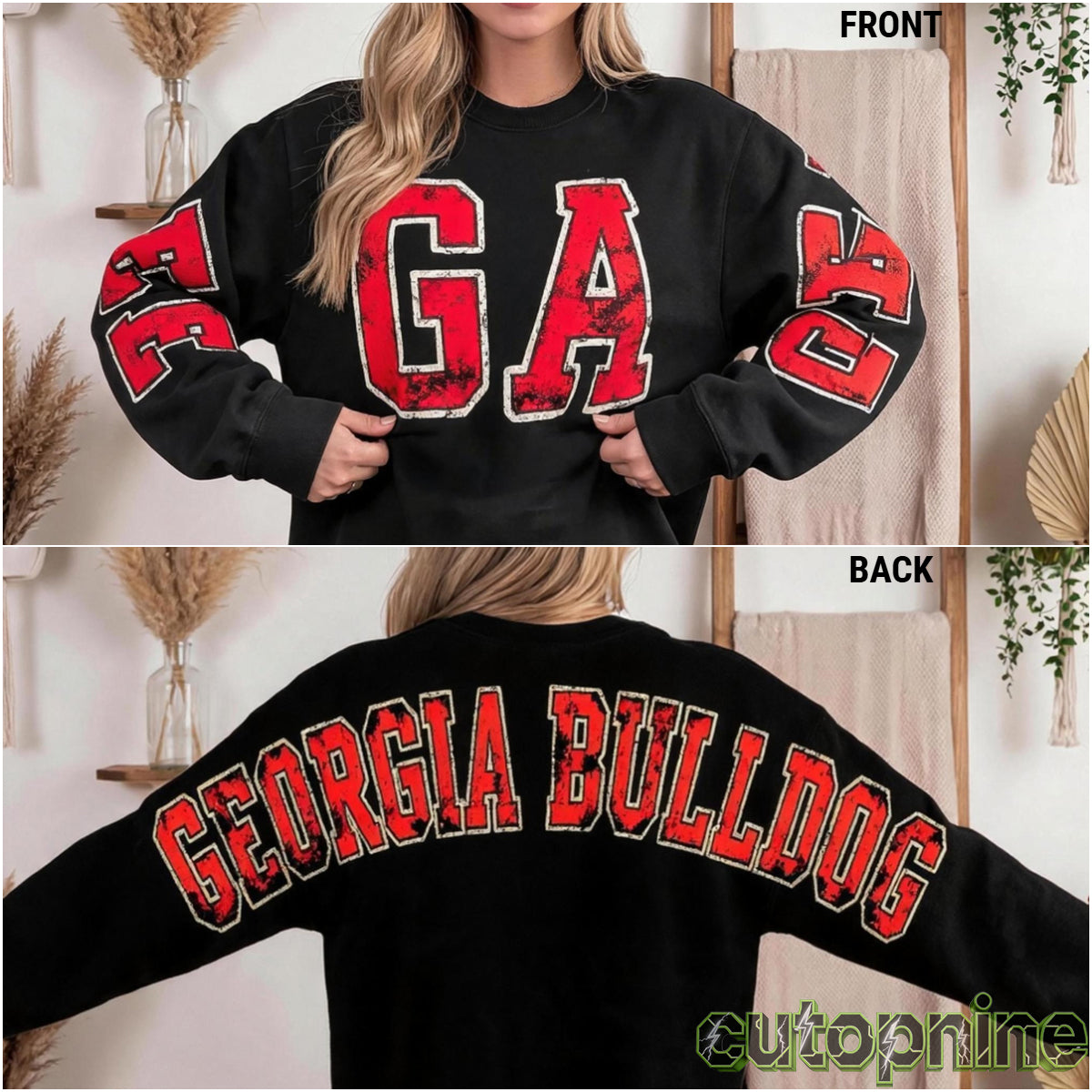 Custom Georgia Vintage Letter Print Sweatshirt