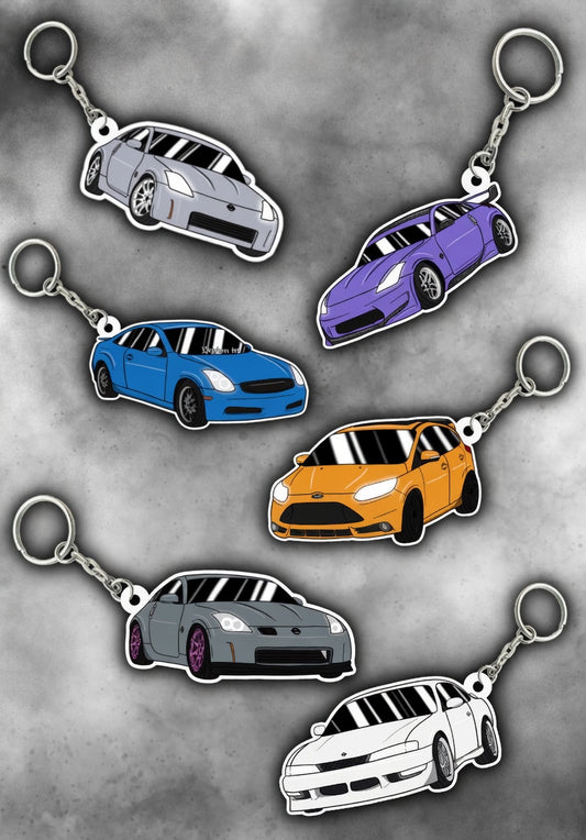 The Gearhead Custom Hand-Drawn Car Keyring